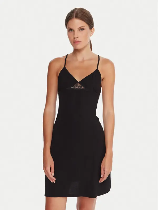 Hunkemöller Hunkemöller Podsuknja Jersey Slip 302850 Crna Slim Fit
