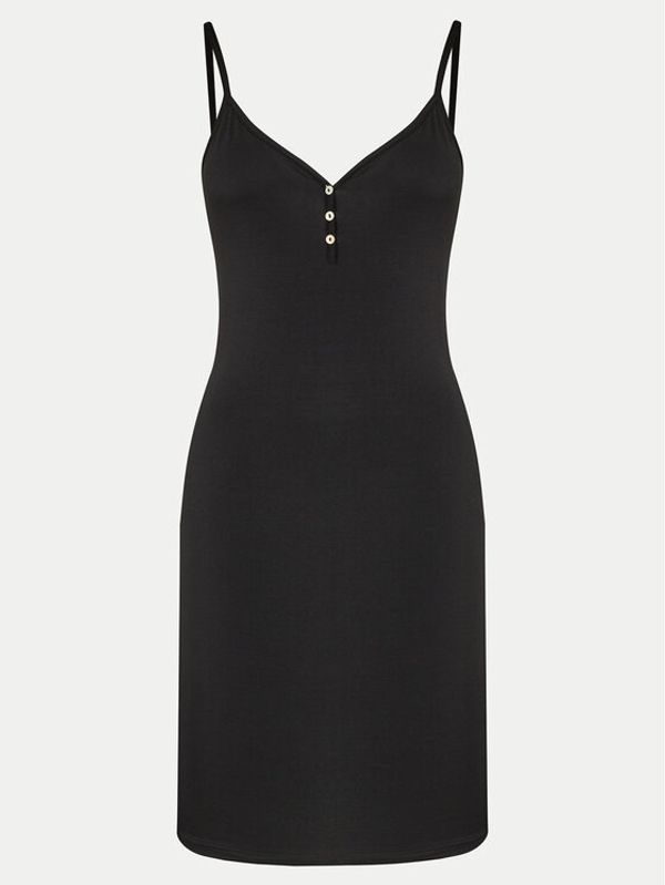 Hunkemöller Hunkemöller Spavaćica Henley 205030 Crna Slim Fit