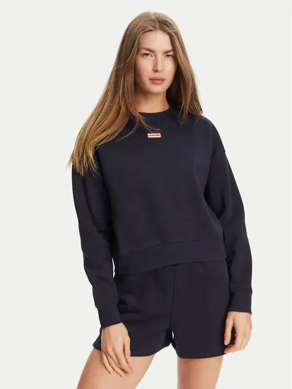 Hunter Hunter Majica dugih rukava Tina HARW0042242 Tamnoplava Cropped Fit
