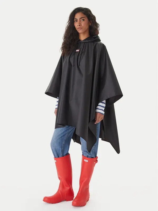 Hunter Hunter Pončo HARU0007261 Crna Regular Fit