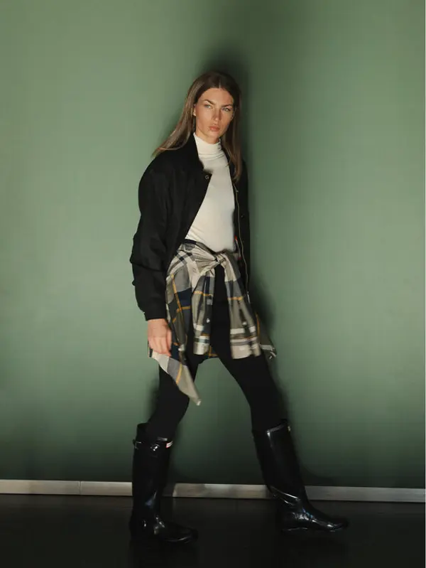 Hunter Hunter Prijelazna jakna Leith HARW0065251 Crna Oversize