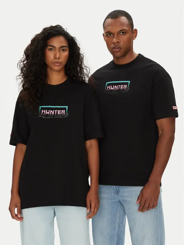 Hunter Hunter T-shirt Abele UNISEX HARU0007251 Crna Regular Fit