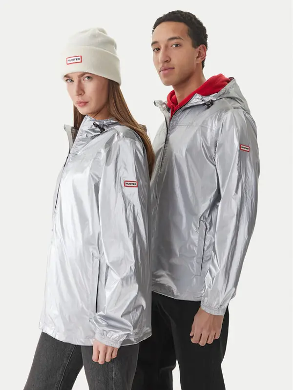 Hunter Hunter Vodootporna jakna HARU0008261 Srebrna Regular Fit