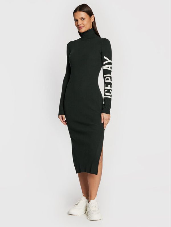 Ice Play Ice Play Džemper haljina 22I U2M0 AH03 9012 5676 Zelena Slim Fit