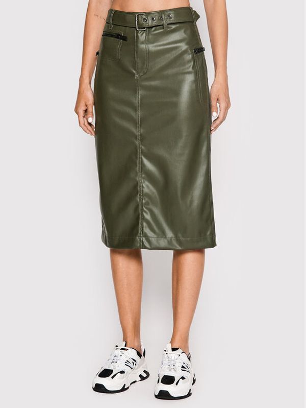 Iceberg Iceberg Suknja od imitacije kože 22II2P0C0312803 Zelena Regular Fit