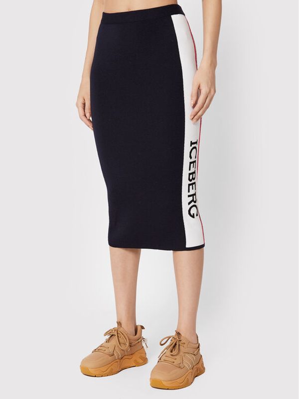 Iceberg Iceberg Suknja olovka 22II2P0AC027010 Tamnoplava Slim Fit
