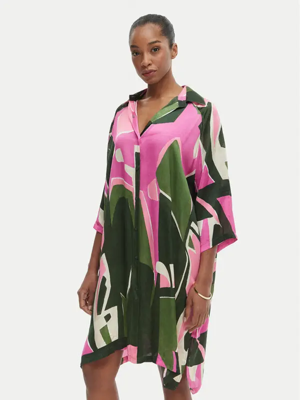 Iconique Iconique Haljina košulja Annabelle IC26-098 Šarena Relaxed Fit