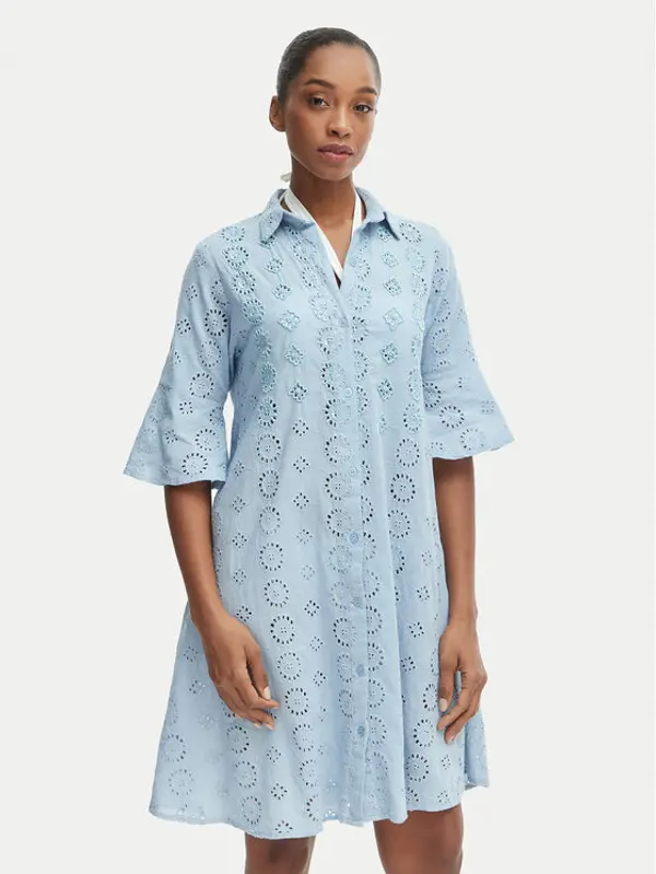 Iconique Iconique Haljina košulja IC25-006 Plava Relaxed Fit