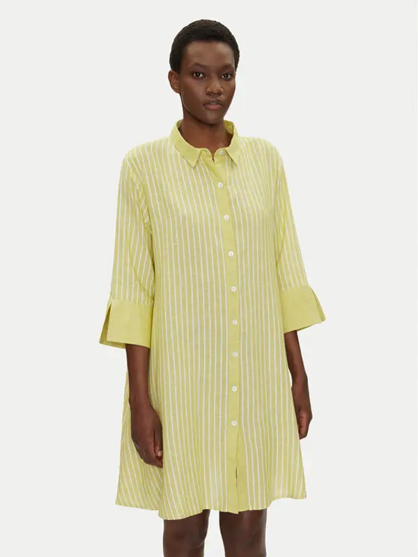 Iconique Iconique Haljina košulja IC25-026 Zelena Relaxed Fit