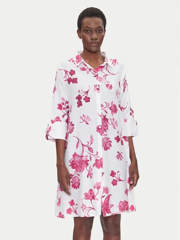 Iconique Iconique Haljina košulja IC25-055 Bijela Relaxed Fit