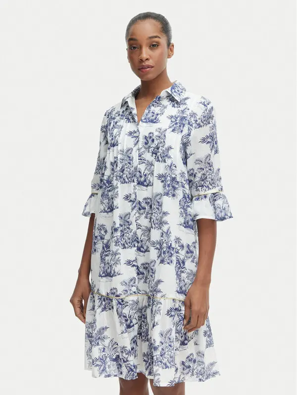 Iconique Iconique Haljina košulja IC25-076 Bijela Relaxed Fit