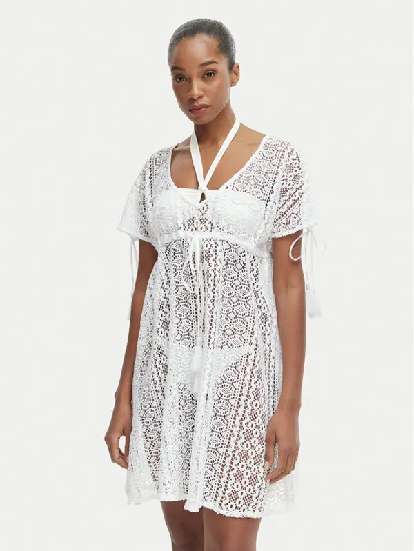Iconique Iconique Haljina za plažu Molly IC26-118 Bijela Regular Fit