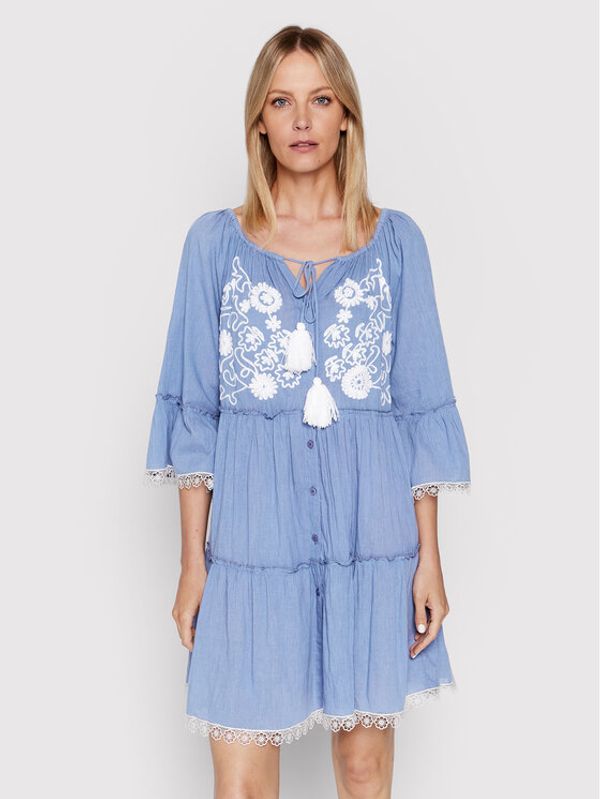 Iconique Iconique Haljina za svaki dan Celine IC22 044 Plava Relaxed Fit