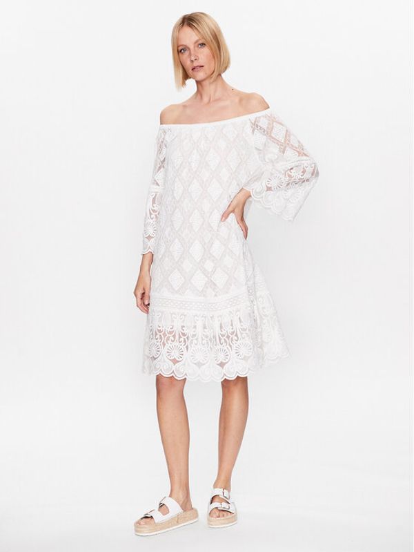 Iconique Iconique Haljina za svaki dan IC23 008 Bijela Regular Fit