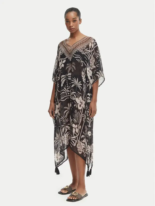 Iconique Iconique Pončo Fuego IC26-123 Crna Relaxed Fit