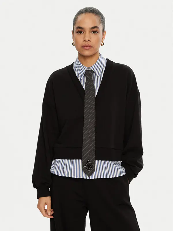 Imperial Imperial Majica dugih rukava FH09IGS Crna Relaxed Fit