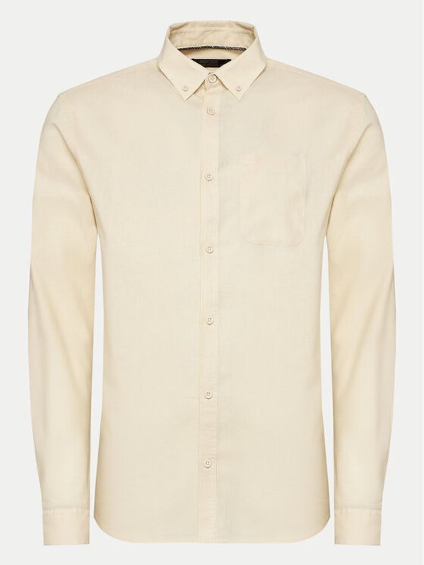 INDICODE INDICODE Košulja Globe 20-315 Bež Regular Fit