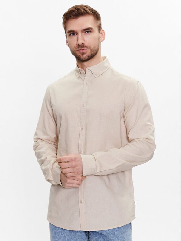 INDICODE INDICODE Košulja Hanko 20-327 Bež Regular Fit