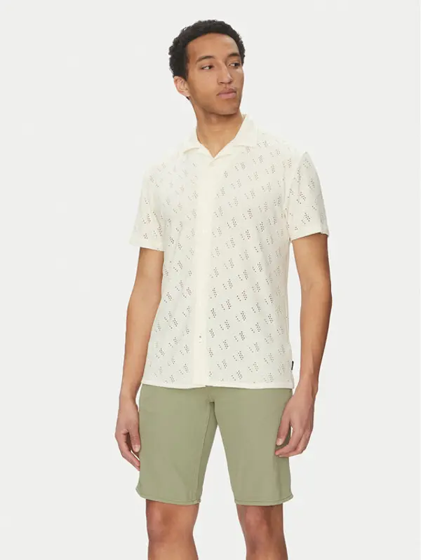 INDICODE INDICODE Košulja Injerry 20-612 Écru Regular Fit