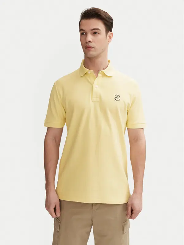 INDICODE INDICODE Polo Wadim 40-913 Bež Regular Fit