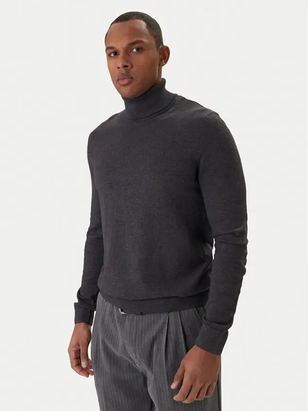 jack & jones Jack & Jones Dolčevita Emil Knit Roll 12157417 Siva Regular Fit