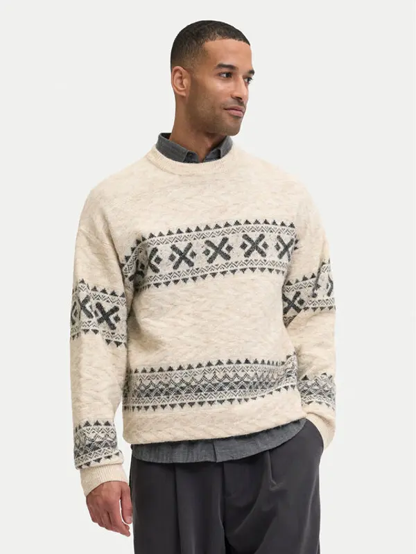 jack & jones Jack & Jones Džemper Blumax 12286244 Bež Relaxed Fit