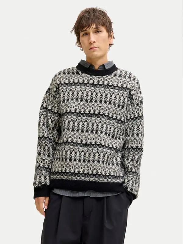 jack & jones Jack & Jones Džemper Blumax 12286244 Crna Relaxed Fit