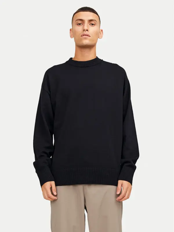 jack & jones Jack & Jones Džemper Collective 12251556 Crna Relaxed Fit