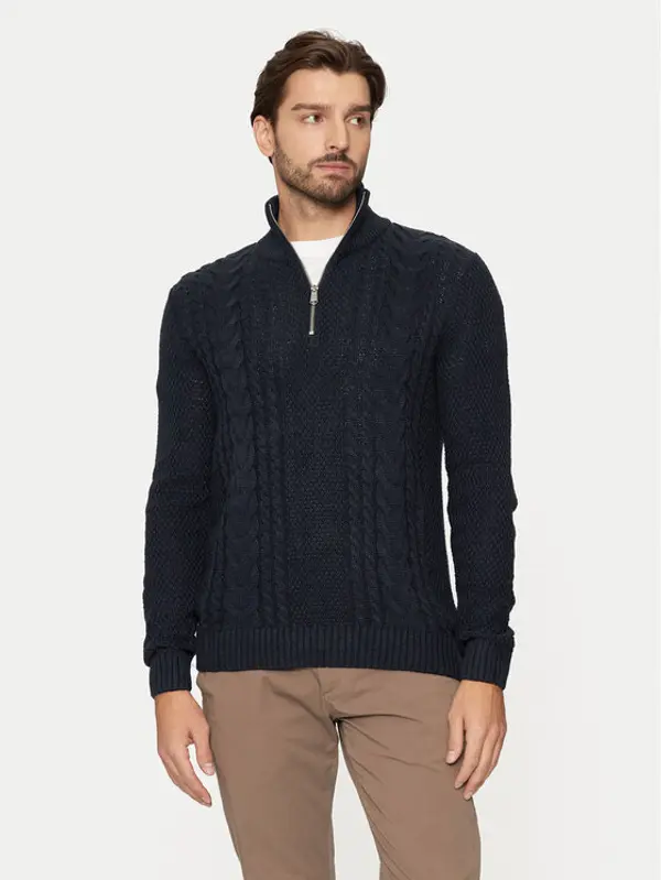 jack & jones Jack & Jones Džemper Craig 12260826 Tamnoplava Regular Fit