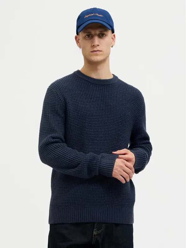 jack & jones Jack & Jones Džemper Global 12287594 Tamnoplava Regular Fit
