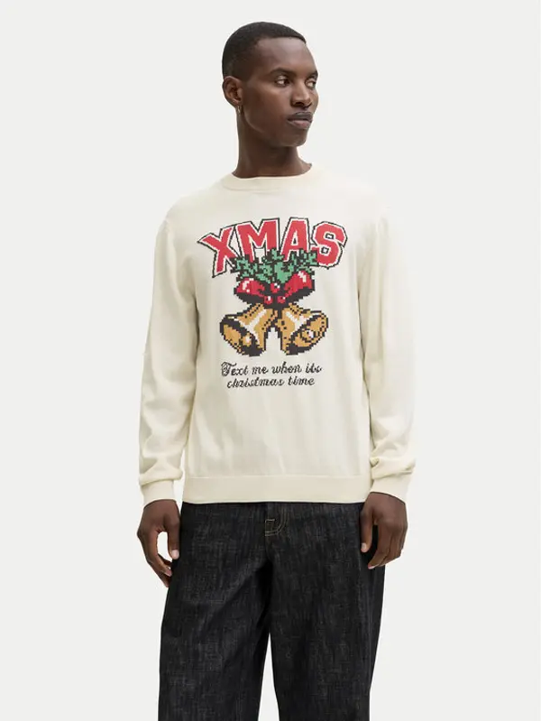 jack & jones Jack & Jones Džemper Holiday 12287994 Bež Relaxed Fit