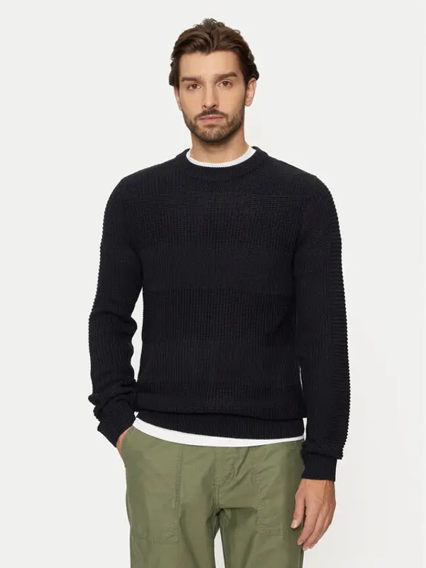jack & jones Jack & Jones Džemper Hugo 12258607 Tamnoplava Regular Fit