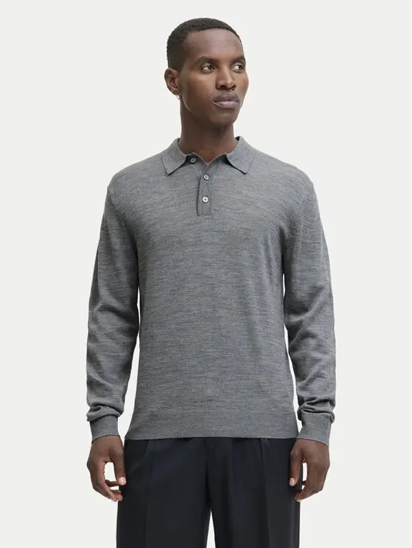 jack & jones Jack & Jones Džemper Merino 12281757 Siva Regular Fit