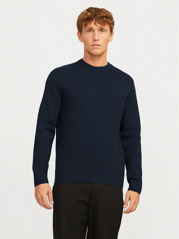 jack & jones Jack & Jones Džemper Milano 12259666 Tamnoplava Relaxed Fit