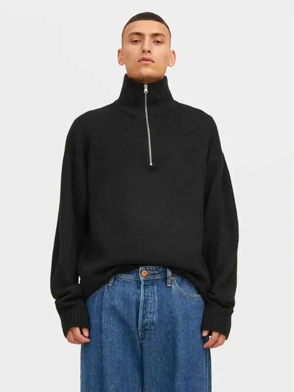 jack & jones Jack & Jones Džemper Ollie 12241817 Crna Relaxed Fit