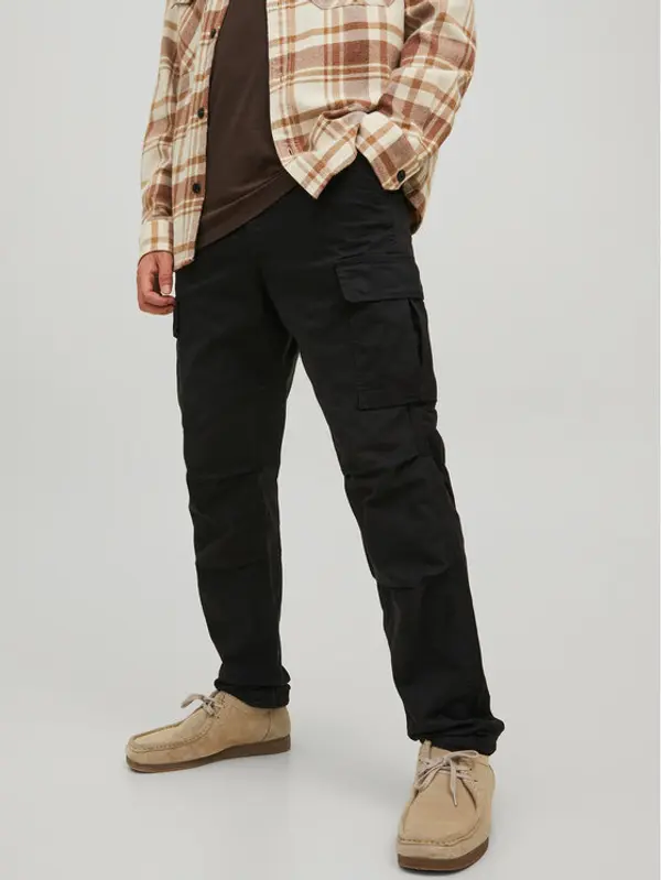 jack & jones Jack & Jones Hlače Ace 12216664 Crna Carrot Fit