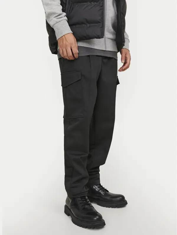 jack & jones Jack & Jones Hlače Bill 12247358 Crna Tapered Fit