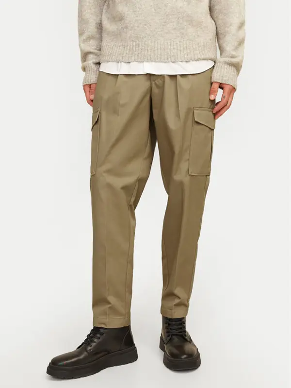 jack & jones Jack & Jones Hlače Bill 12247358 Smeđa Tapered Fit