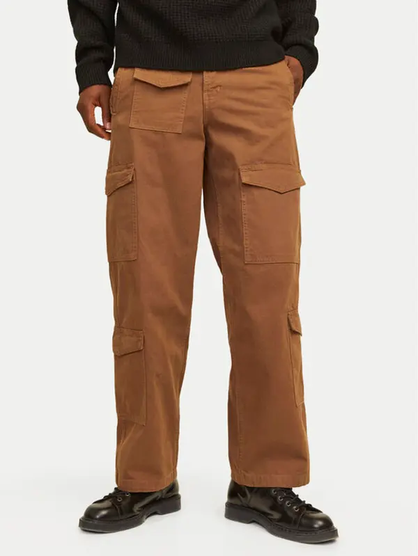 jack & jones Jack & Jones Hlače Bill 12258307 Smeđa Relaxed Fit