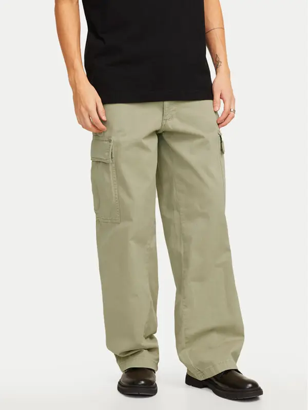 jack & jones Jack & Jones Hlače Bill 12269379 Bež Wide Leg