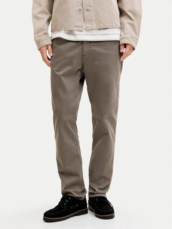 jack & jones Jack & Jones Hlače Clark Finn 12293328 Smeđa Regular Fit