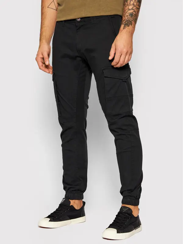 jack & jones Jack & Jones Hlače Paul 12139912 Crna Tapered Fit
