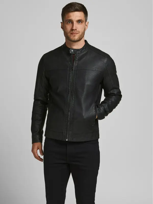 jack & jones Jack & Jones Jakna od imitacije kože 12182461 Crna Regular Fit
