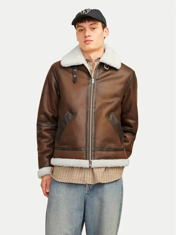 jack & jones Jack & Jones Jakna od imitacije kože Cole Aviator 12261819 Smeđa Regular Fit