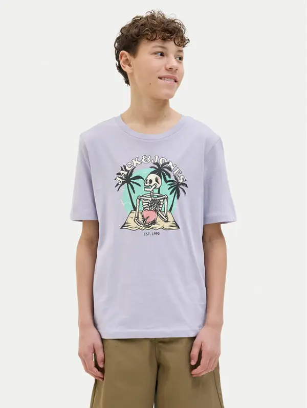 Jack & Jones Junior Jack & Jones Junior T-shirt Elijah 12269825 Ljubičasta Regular Fit
