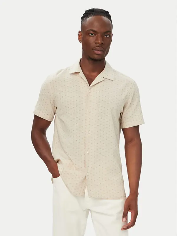 jack & jones Jack & Jones Košulja Blusummer 12291954 Svijetlo bež Regular Fit