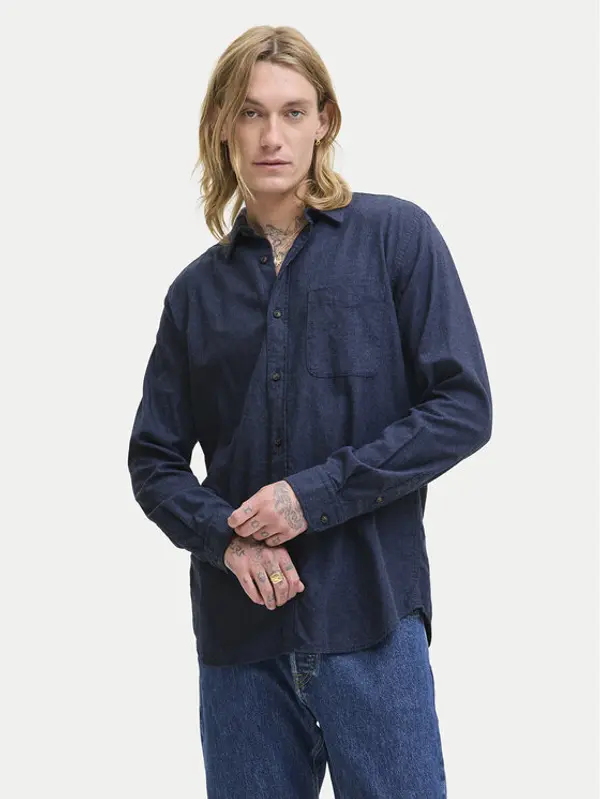 jack & jones Jack & Jones Košulja Classic Melange 12278416 Tamnoplava Regular Fit