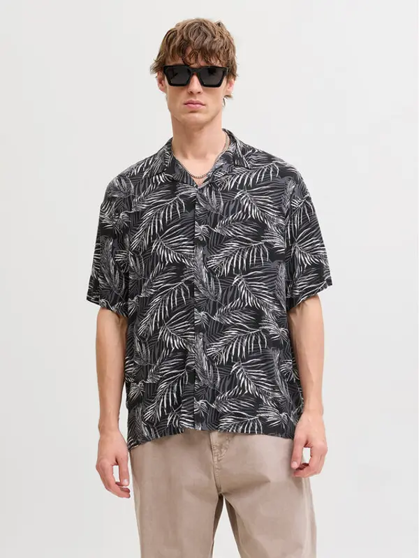 jack & jones Jack & Jones Košulja Jeff 12288854 Crna Relaxed Fit