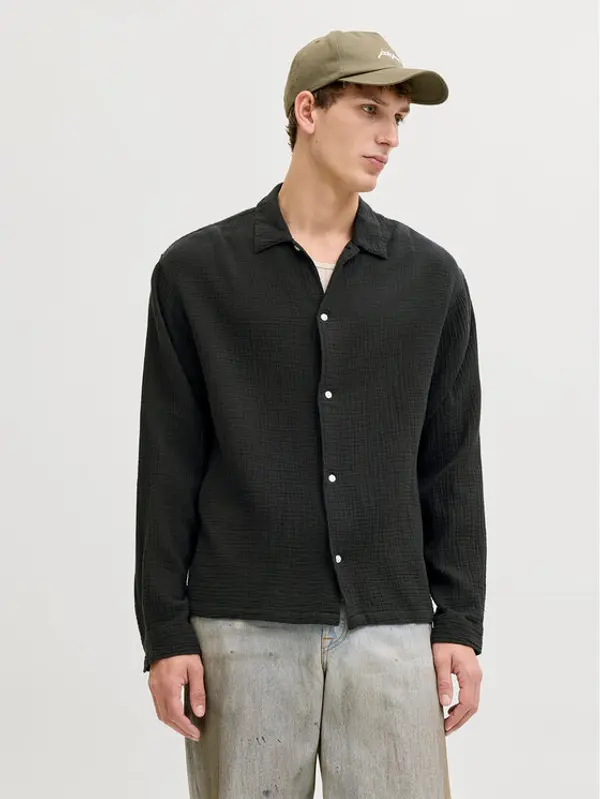 jack & jones Jack & Jones Košulja Nantucket 12291804 Crna Relaxed Fit