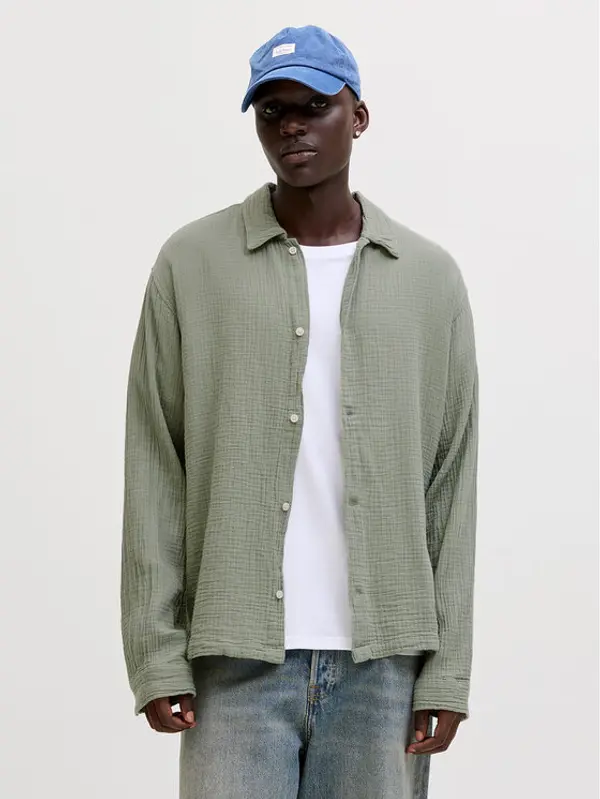 jack & jones Jack & Jones Košulja Nantucket 12291804 Zelena Relaxed Fit